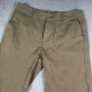 Rag & Bone Pants Mens 34x28 Brown Seersucker Flat Front Chino Work Cropped